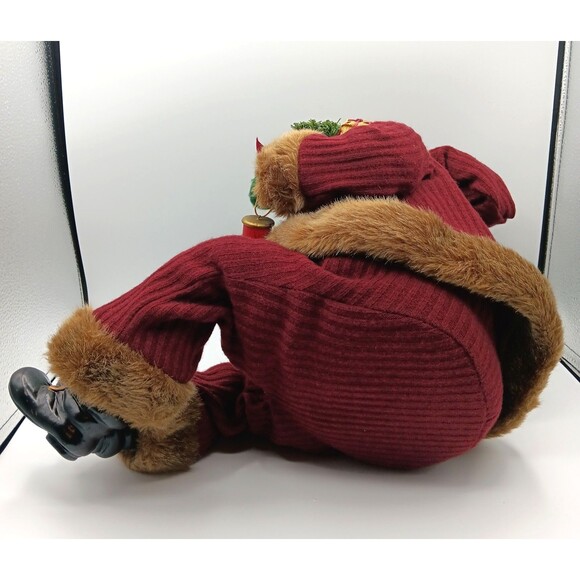 VTG Santa Claus Figurine Doll Plush Jolly Shelf Sitter Xmas Holiday Decor 14.5" - Picture 12 of 12